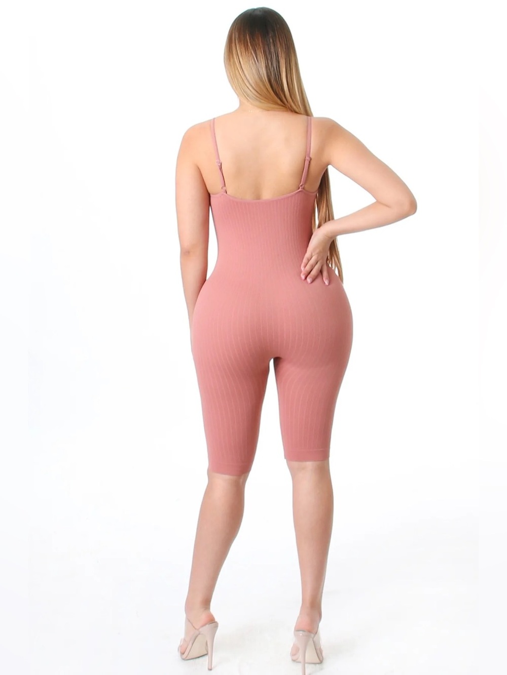 ◾️NEW! NEW MIX Black & Dusty Pink Ribbed Fitted Romper